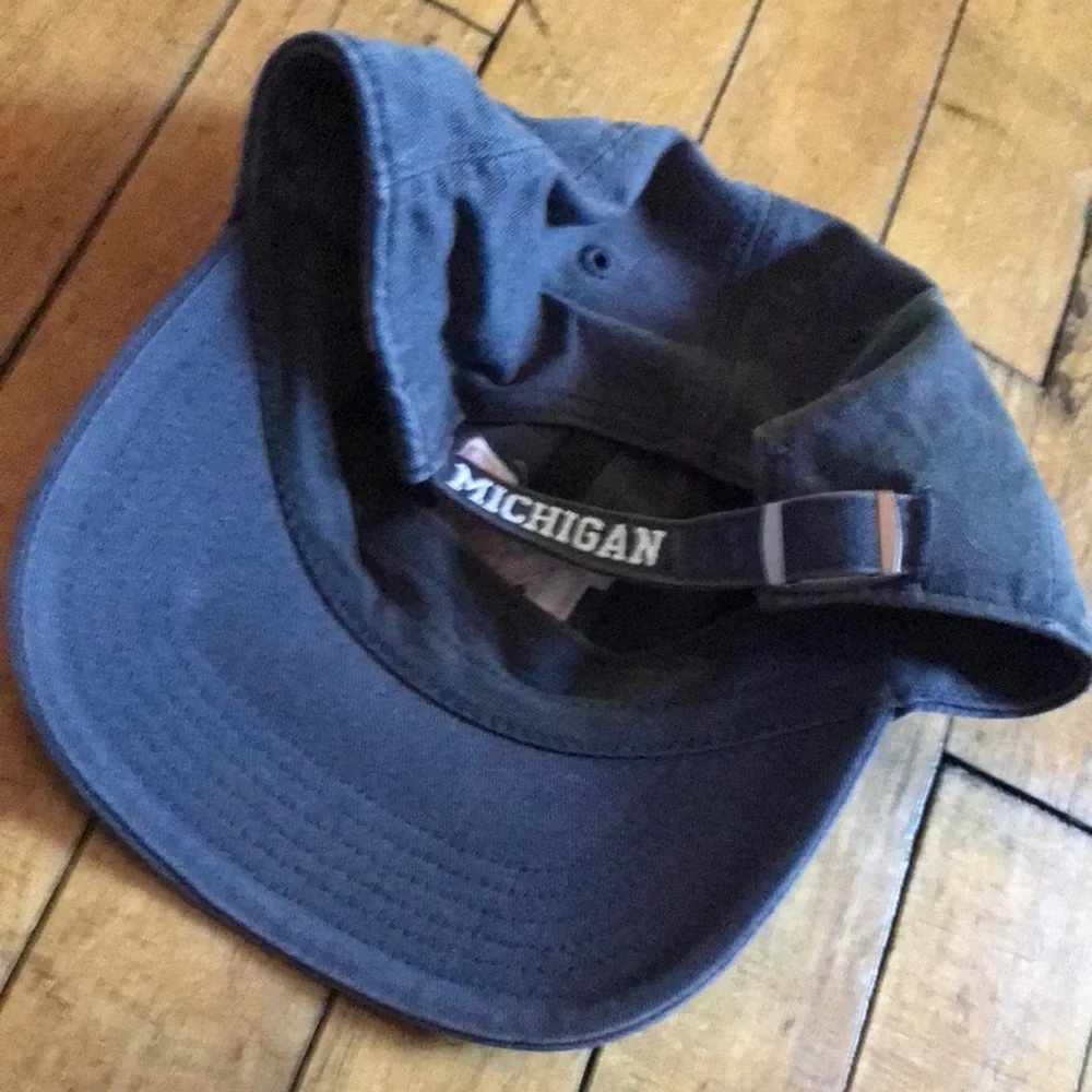 Michigan Wolverines Classic Navy Baseball Cap with Pink 'M' Embroidery